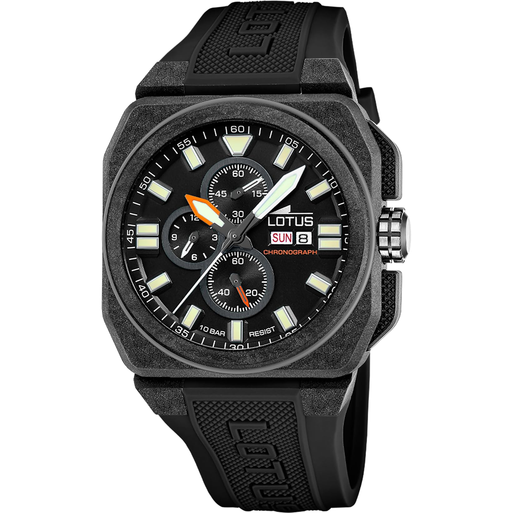 Lotus 18976/4 Mens Carbon Fiber Chronograph Watch with Leather Strap