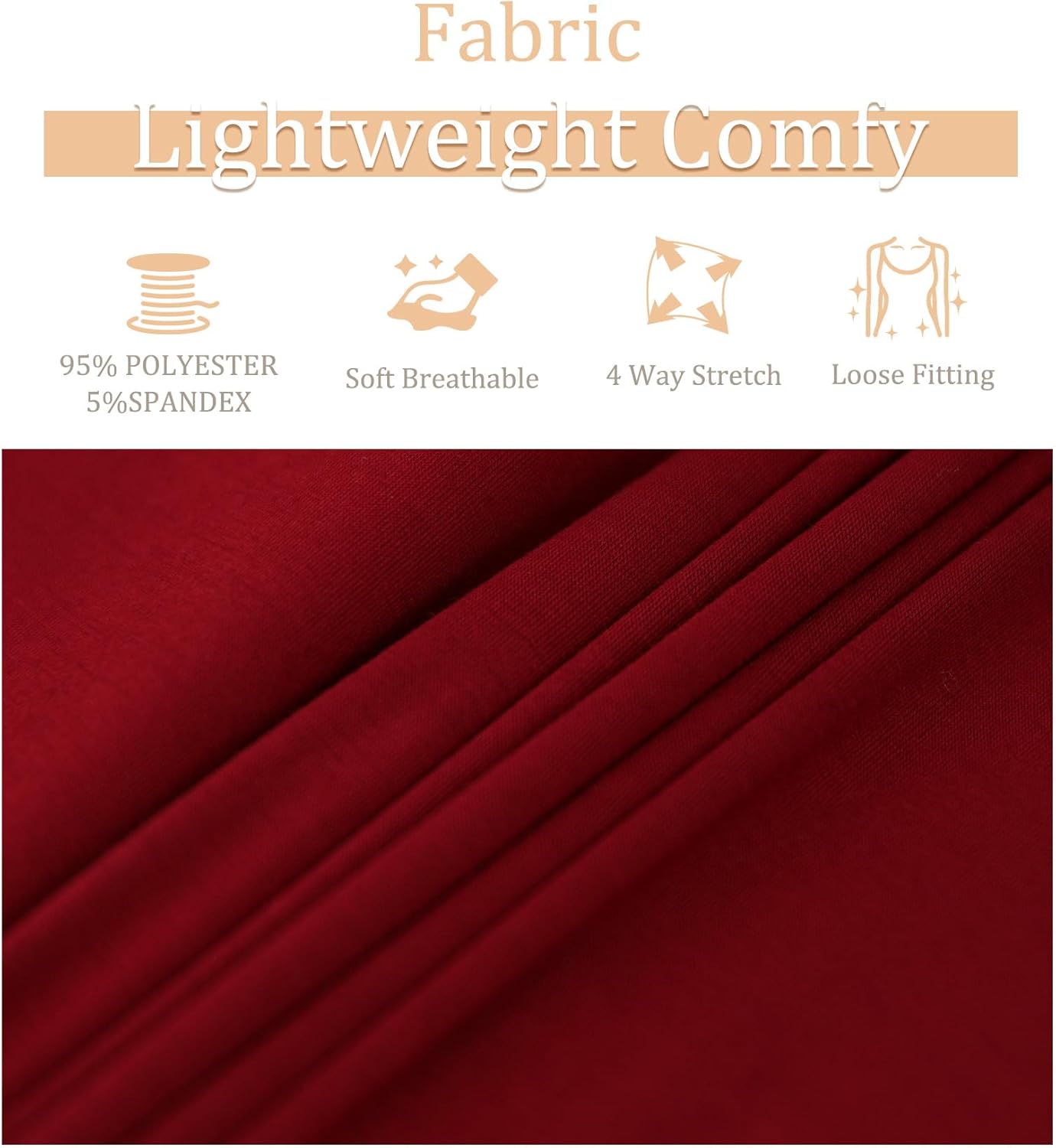 ANYFITTING V Neck Tank Top with Built in Bras Wide Strap Loose Fitting Flowy Summer Sleeveless Shirt - Image 5