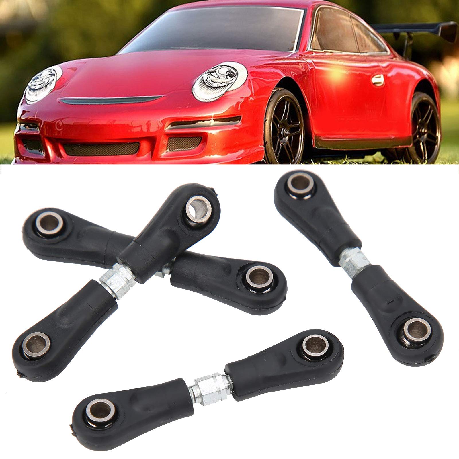 Set Tiranti Sterzo M3 In Metallo Per Auto RC 1/10, Regolabili 42-55mm - 4 Pezzi Con Viti - 4