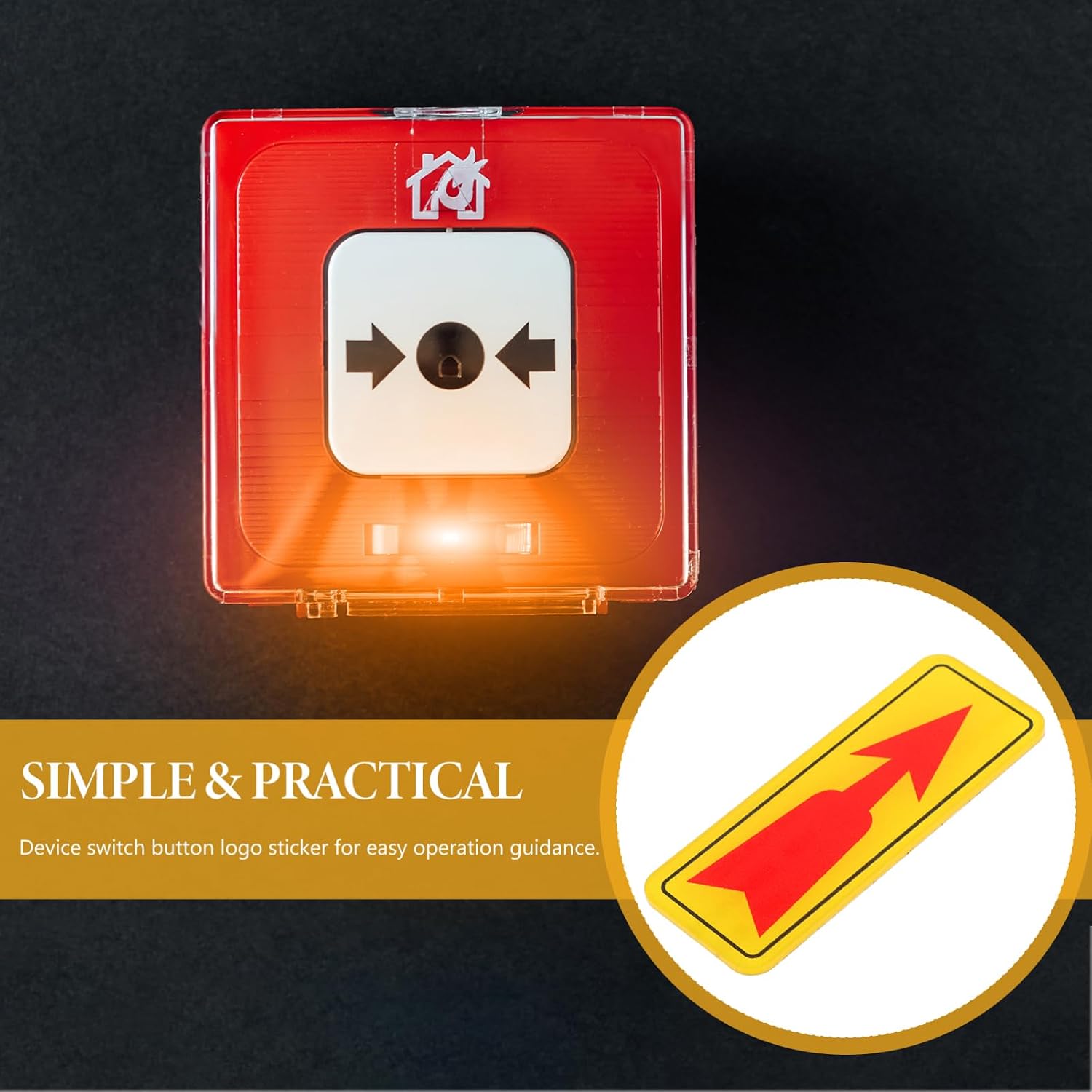 ABOOFAN 10pcs Safety First Emergency Stop Switch Safety Warning Signs Arrow Indicators Red Arrow Stickers for Directional Guidance