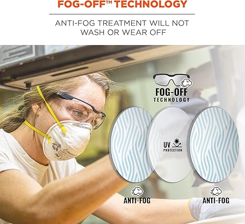 Miniatura 3 de Ergodyne Skullerz Dellenger Z87 - Gafas de seguridad antivaho con patillas ajustables