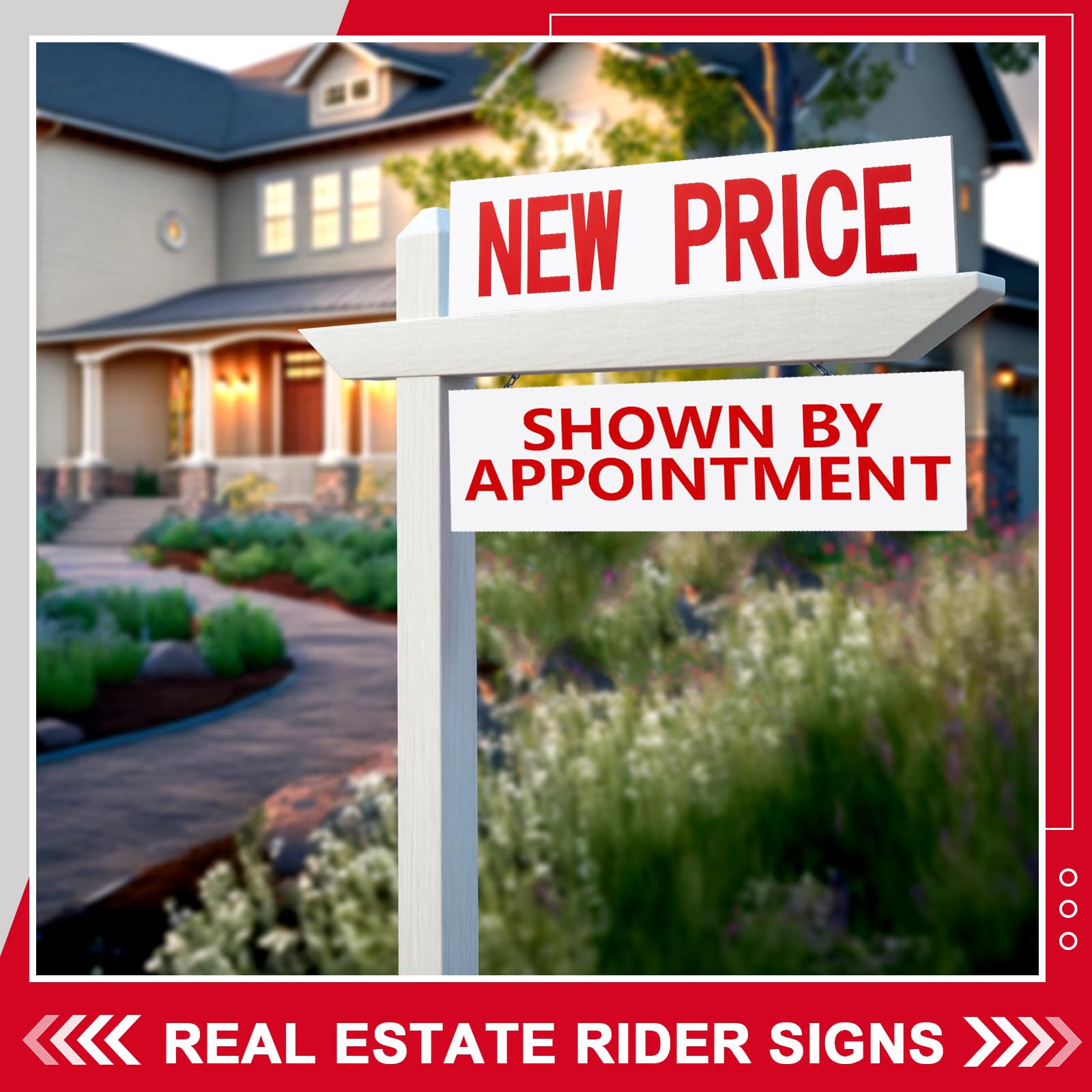 Realtor Sign Bottom Rider Realtor Sign 8 Pack Real Estate Rider Signs 6x24 Inch - Open House ...