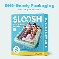 Vista 9 de SLOOSH Flotador inflable para piscina de bronceado, 85 x 57 pulgadas, flotadores de piscina extra grandes para adultos con almohada, flotador 4 en 1