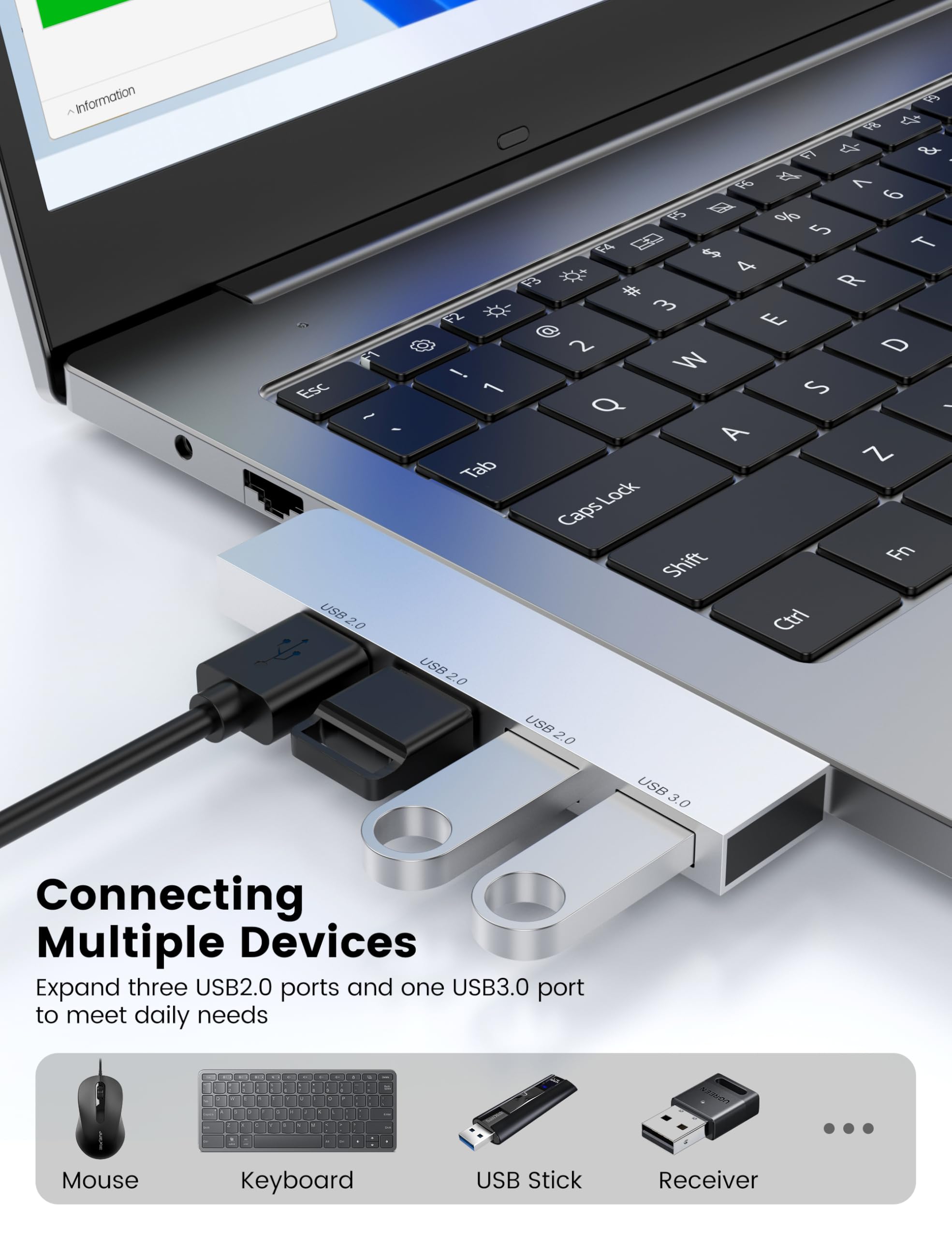 Amazon.com: Small USB Hub, Fidioto 4 Port USB Adapter(1 * 3.0 Hub