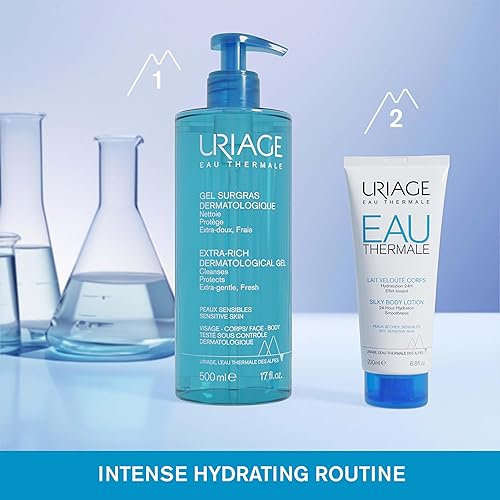 Miniatura 5 de Uriage Extra-rich Dermatological Body Wash for Sensitive Skin, Preserves the Hydrolipidic Film of the Skin, Fresh Foaming Body Cleanser, Face &