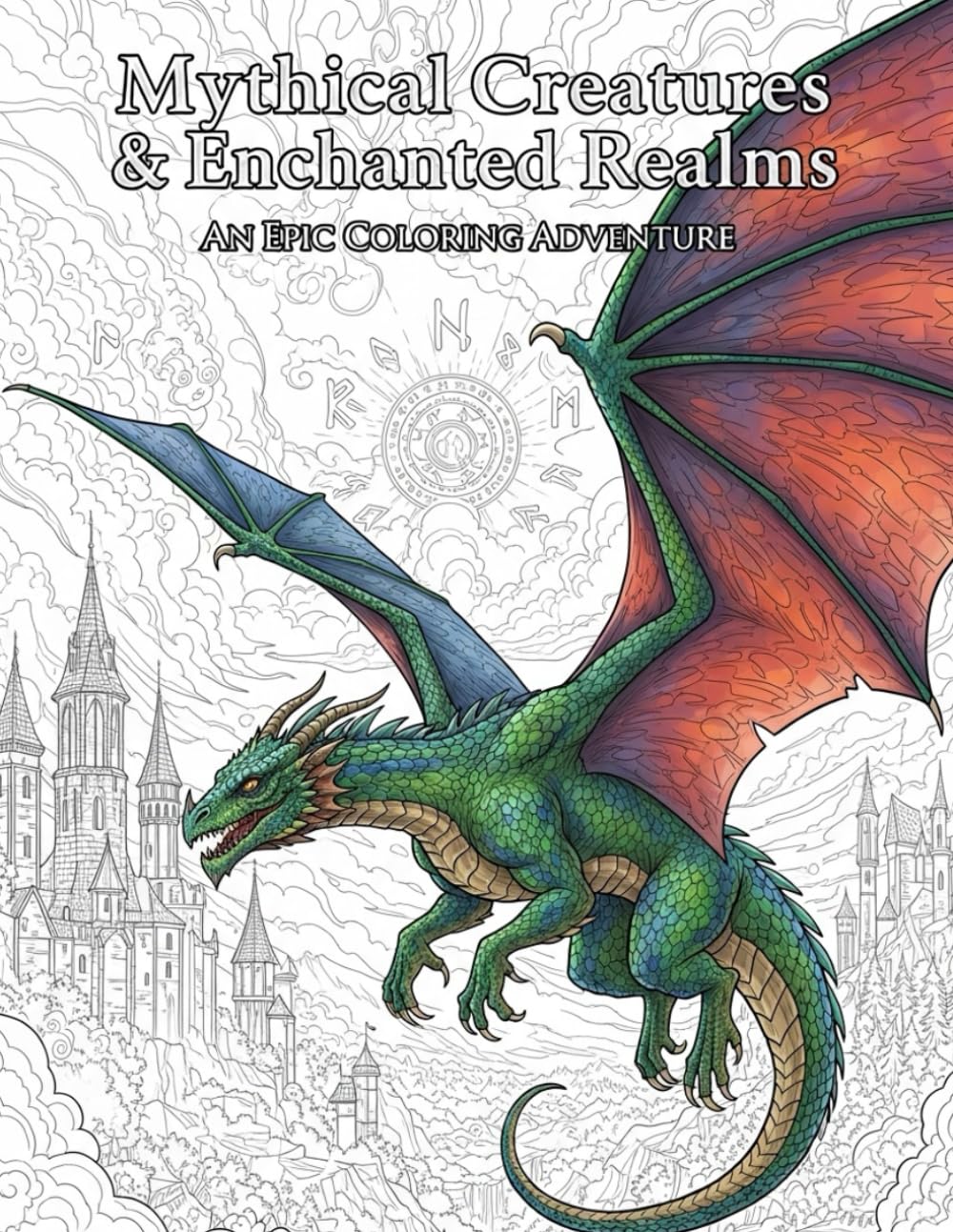 Mythical Creatures: Enchanted Realms: An Epic Coloring Adventure Through Worlds of Dragons, Unicorns & Ancient Magic