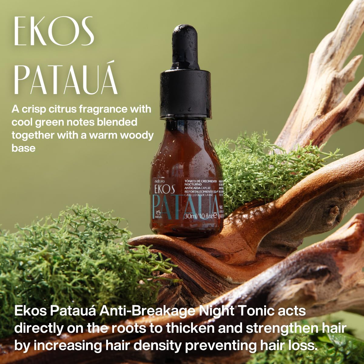 natura Ekos Patauá Anti-Breakage Night Tonic - Accelerate Growth & Strengthen Hair - Increase Density & Prevent Hair Loss - Vegan Hair Care - Brazilian Beauty Secrets - Hair Care 30ml