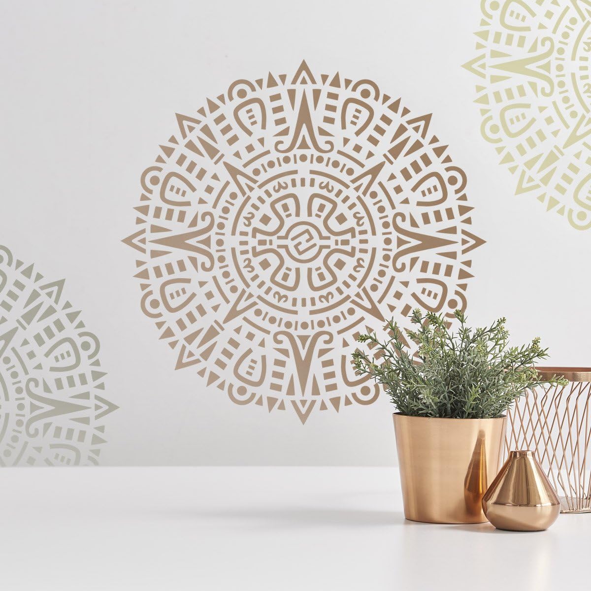 CraftStar Aztec Mandala Stencil - Large Reuseable Medallion Motif Stencil