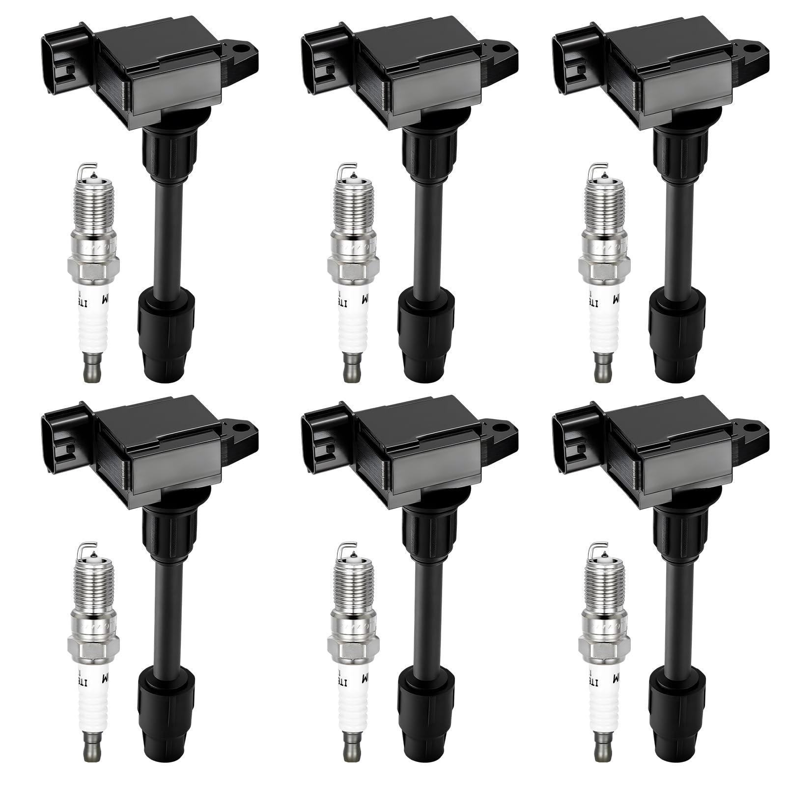 BDFHYK Ignition Coil Pack UF348 and Iridium Spark Plug 6953 for INFINITI