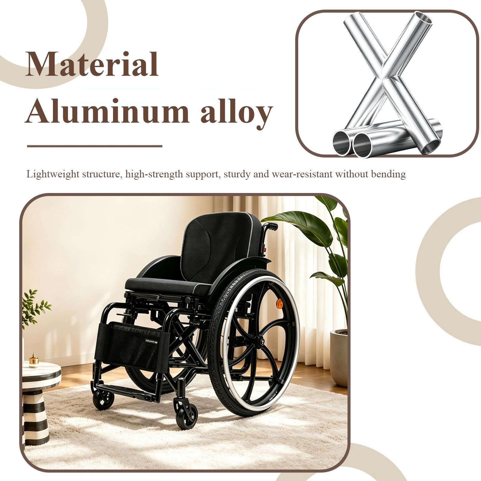 Fauteuil roulant pliant,Léger,Chaise Handicapé,Fauteuil roulant de transit