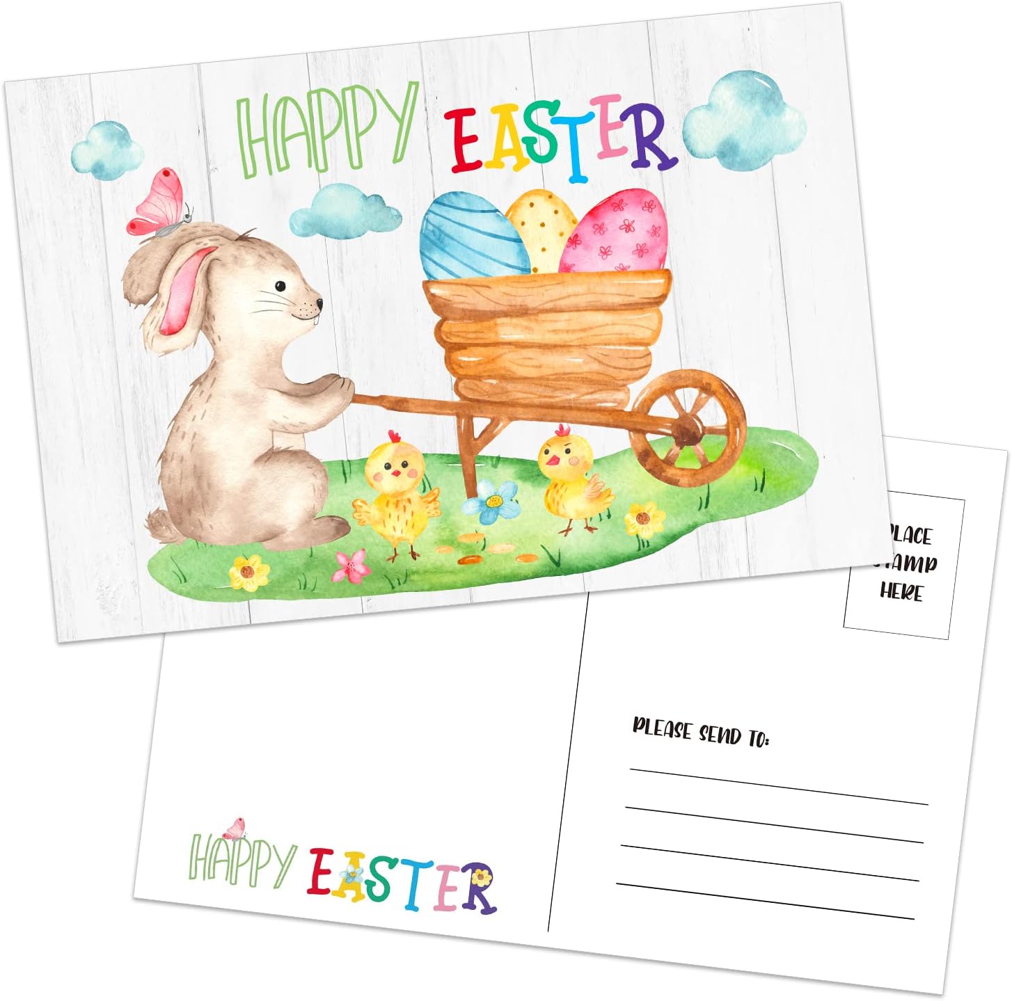 WaaHome 30pcs Happy Easter Postcards for Kids Students, 4