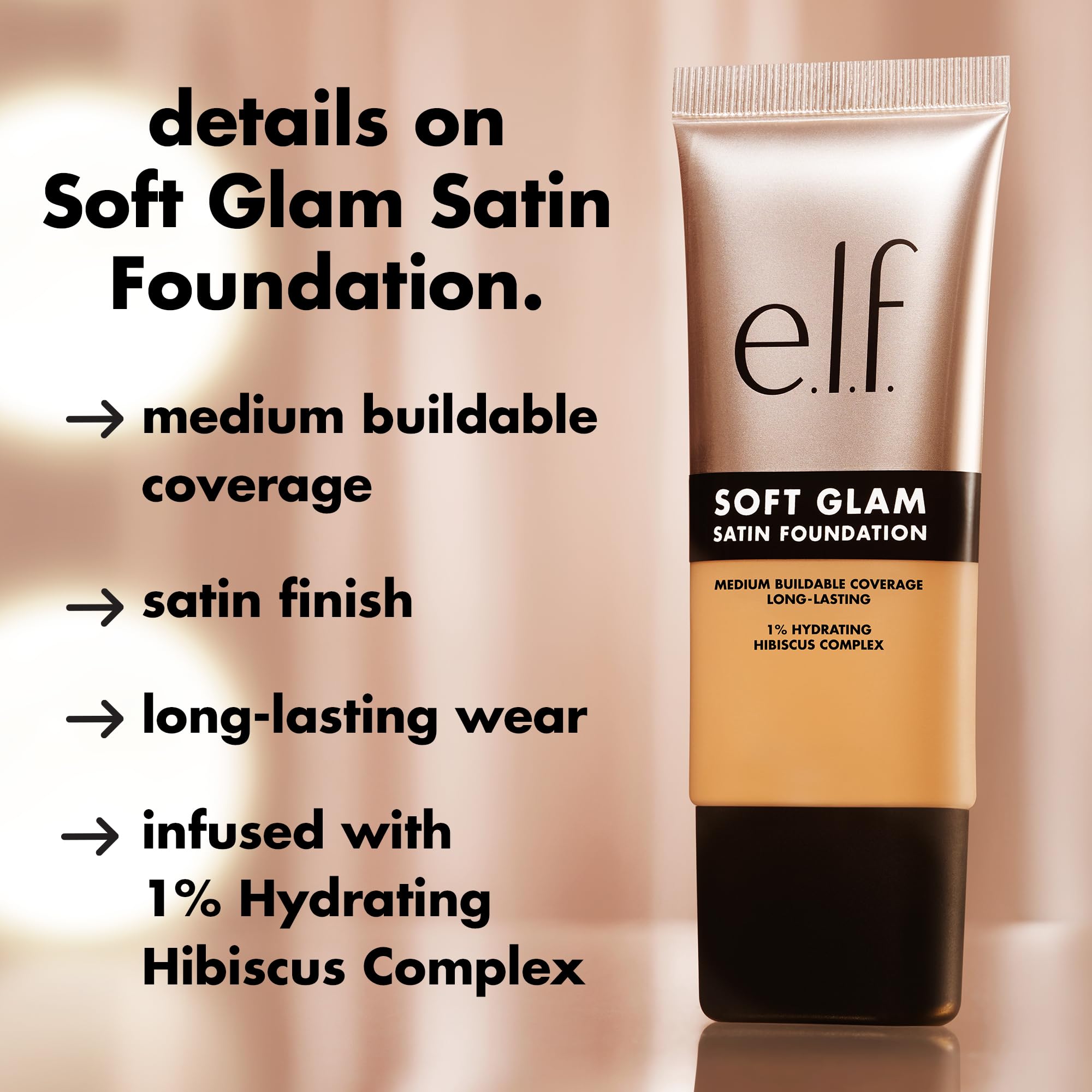 e.l.f. Soft Glam Foundation, średnia siła krycia, długotrwały i budujący podkład do gładkiego, jedwabiście matowego wykończenia, wegański i nietestowany na zwierzętach, 23 Light Cool