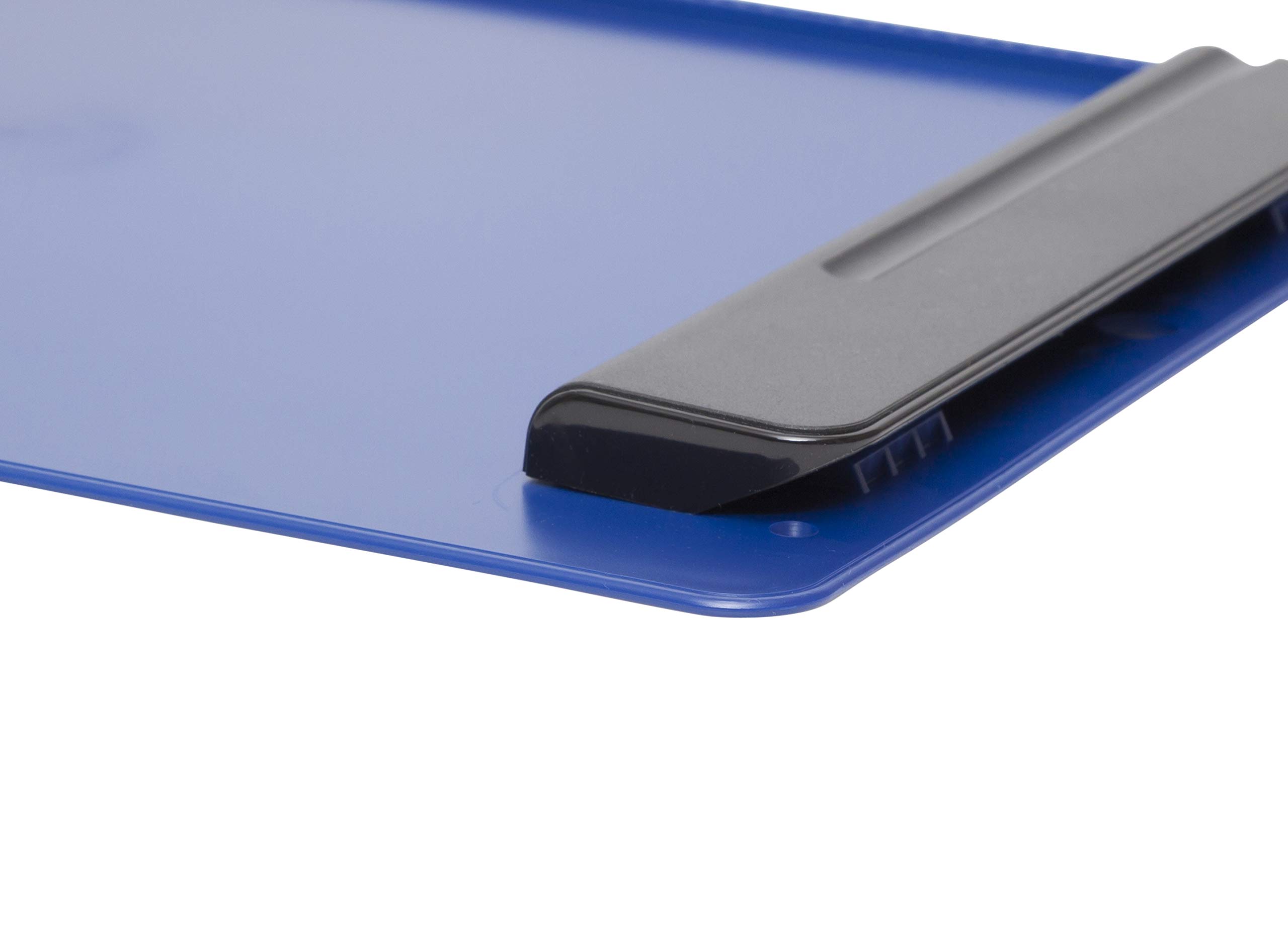 Carpeta Maul de plástico, resistente a los golpes, tamaño A4, con soporte de papel a la izquierda y portalápices, color azul y negro