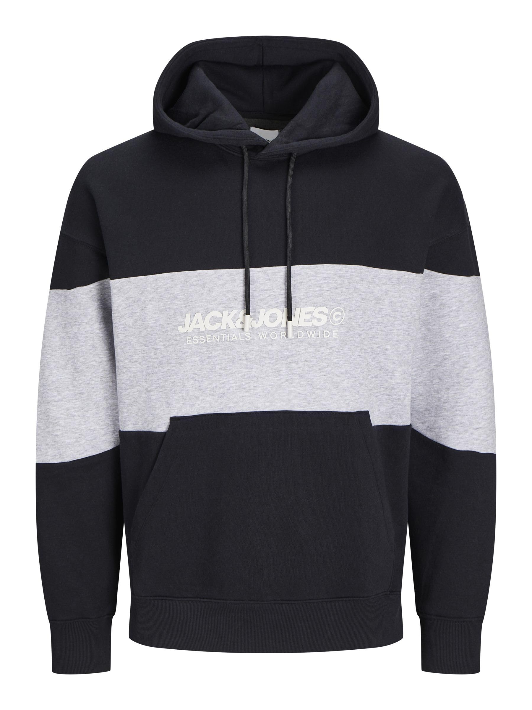 Jack & Jones Legacy Men's Hoodie - Adult - Black / Grey | Hoodies  | Black / Grey  | UK Size Large