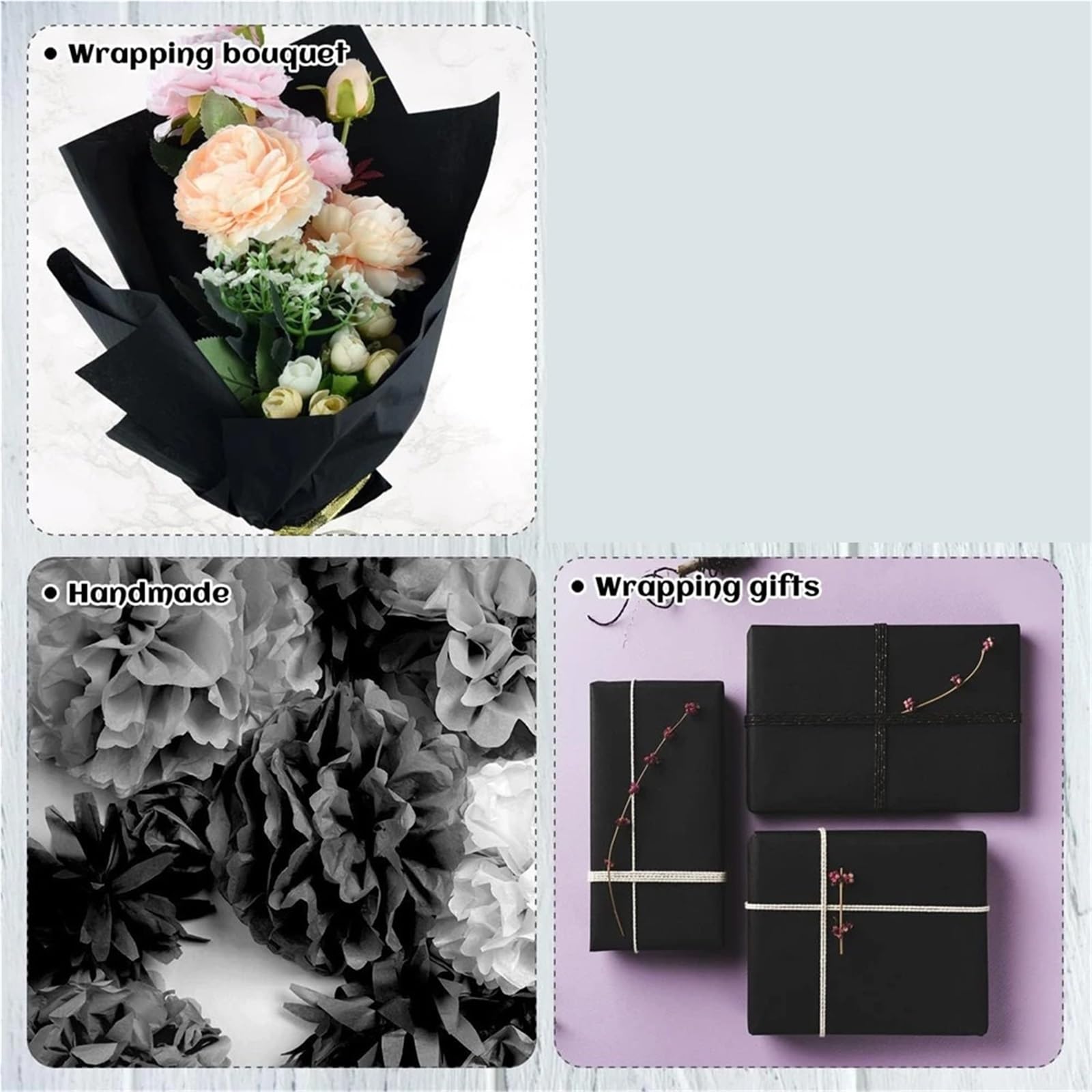 Seidenpapier Schwarzes Verpackungspapier