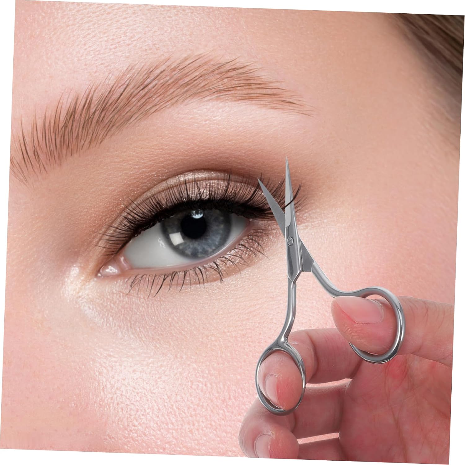 2pcs Convenient Compact Beauty Scissors for Eyebrow Nose Hair and Facial Grooming Reusable Multi-function Tool for