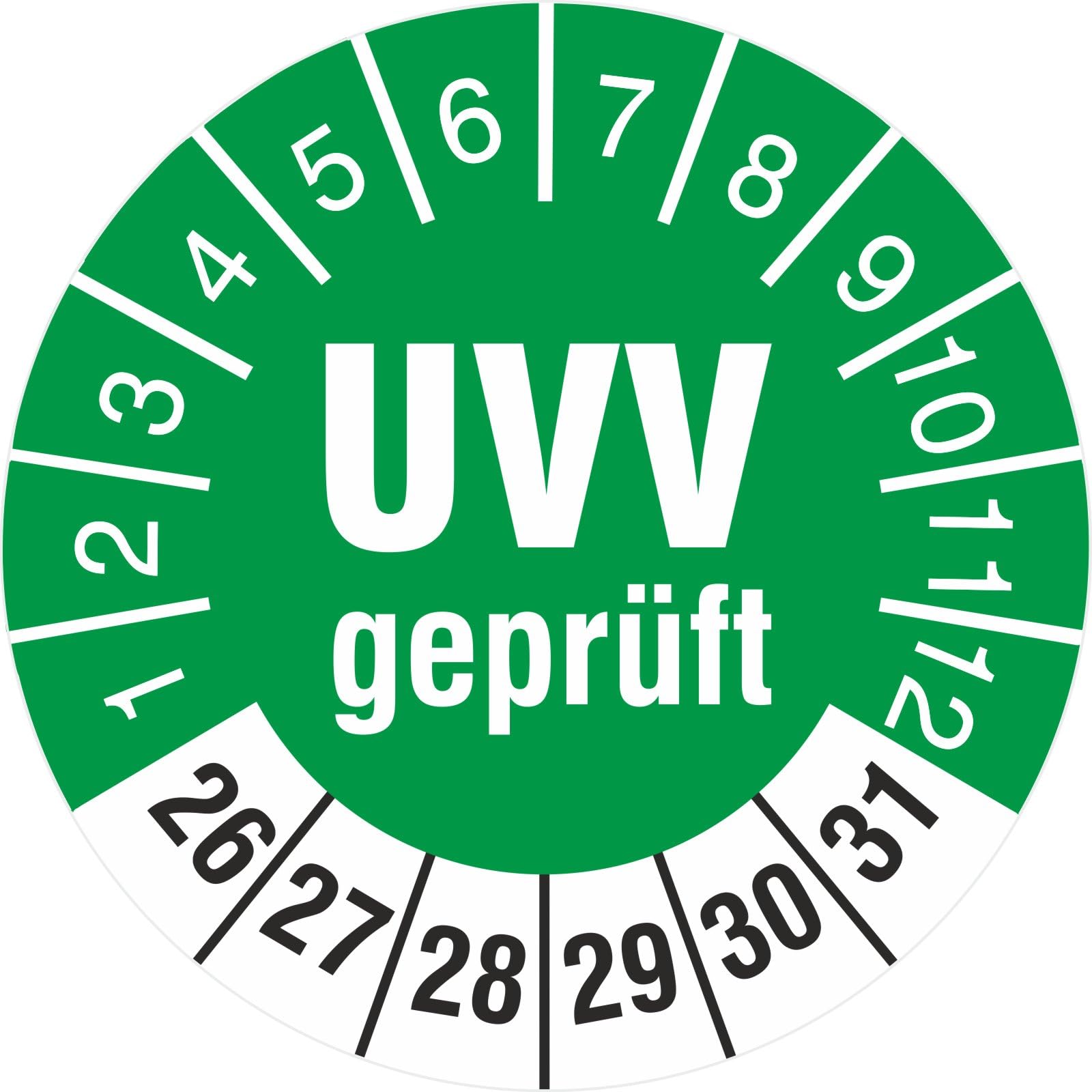 2500 Stück UVV geprüft Prüfetiketten Prüfplaketten Fahrzeugprüfung 30 mm rund 2026-31