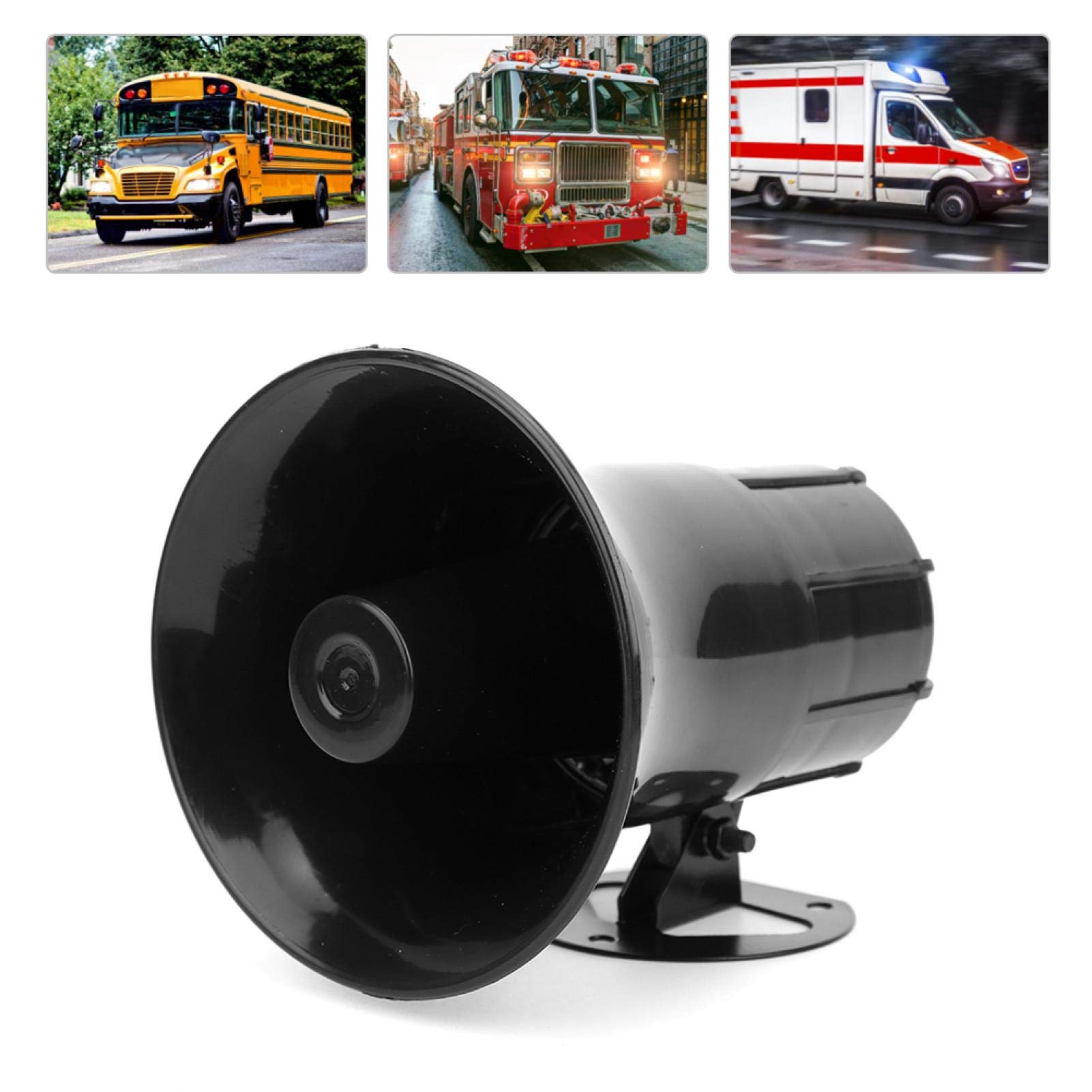 6 Geluiden Luid Auto Waarschuwing Alarm Politie Brand Sirene Hoorn Luidspreker Noodgeluidsversterker 50W 120dB Universeel voor 12V Auto Brandbestrijding