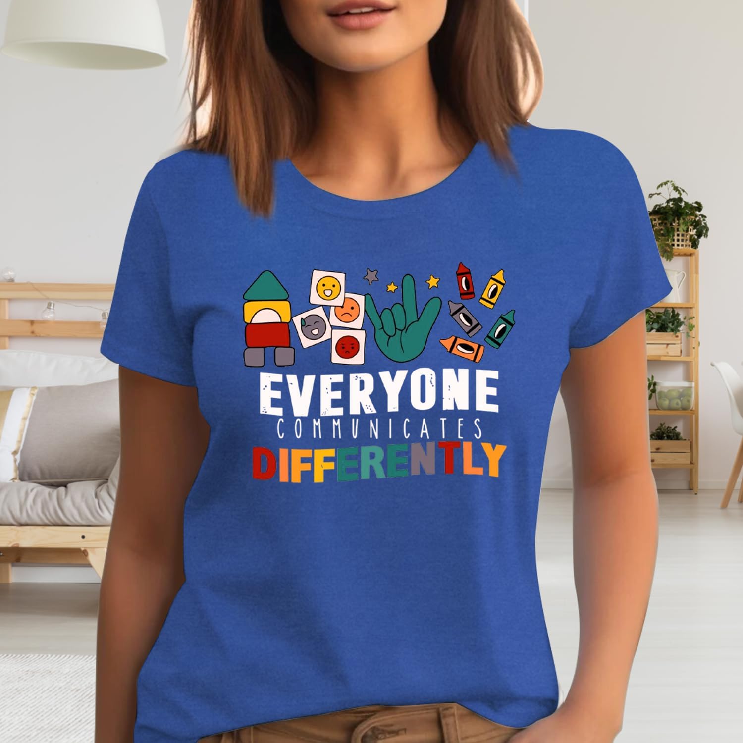 Womens Autism Awareness Shirt Autism Acceptance Tshirt Mental Health Special Education Tee Tops - Image 4