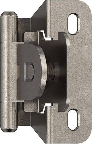 Amerock BPR871514  Bisagra de gabinete de cocina  Superposición de 14 de pulgada (6 mm) individual desmontable  Envoltura parcial  Níquel  Bisagra