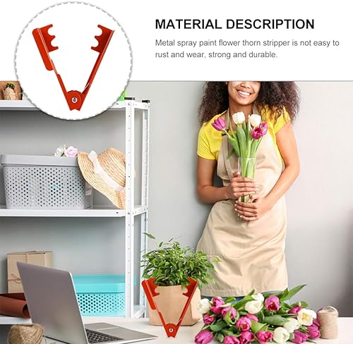 Miniatura 5 de Yardwe Cortador de rebabas de hojas de rosa, cortador de rebabas de rosa, podadora de hojas de tallo de rosa, herramientas de eliminación de hojas