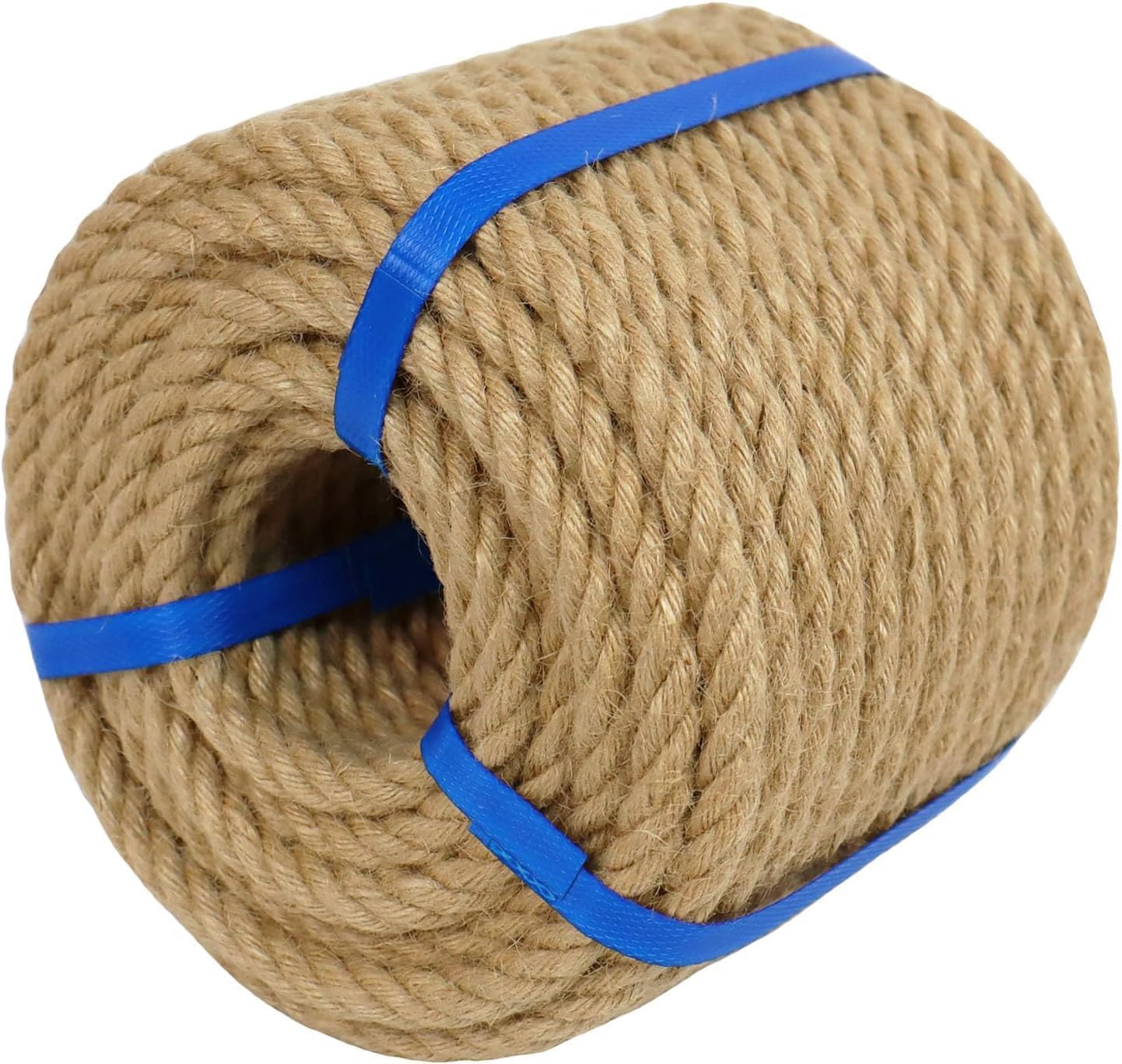 1/2 Inch Natural Jute Rope, 200 Feet Thick Hemp Rope, 4 Strands Twisted Manila for Crafts, Cat Scratching Post, Gardening, Home Decorating, Indoor/Outdoor Use