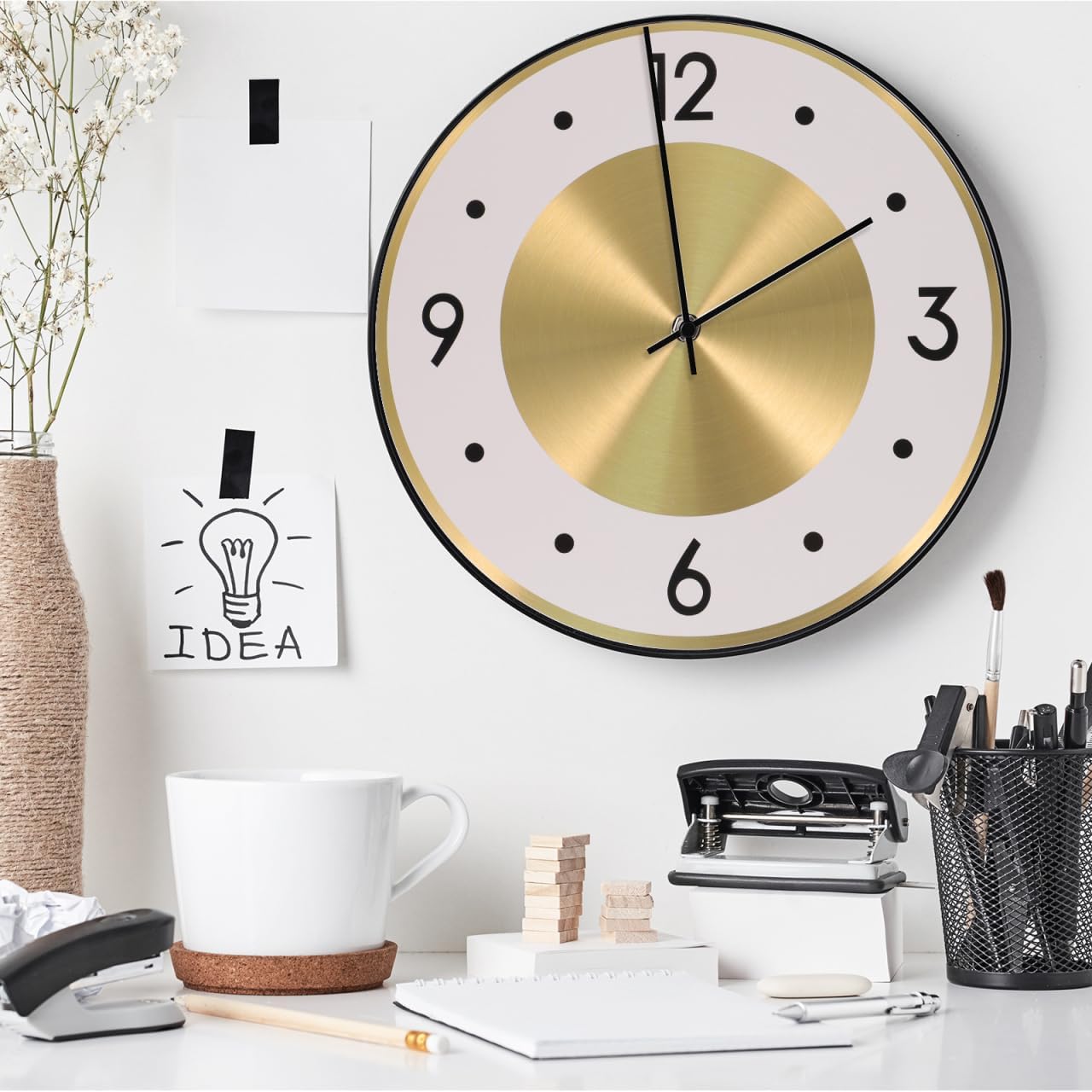 OSALADI 8.66 Inch Round Clock Dial Replacement for DIY Wall Clock Face Aluminum Material Accessory for Quartz Parts