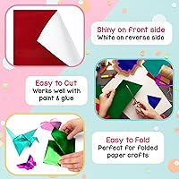 Vista 2 de Hygloss Papel de aluminio metálico, 20 hojas, 10 hojas de papel metálico surtido, 8.5 x 10 pulgadas, papel de aluminio ideal para manualidades