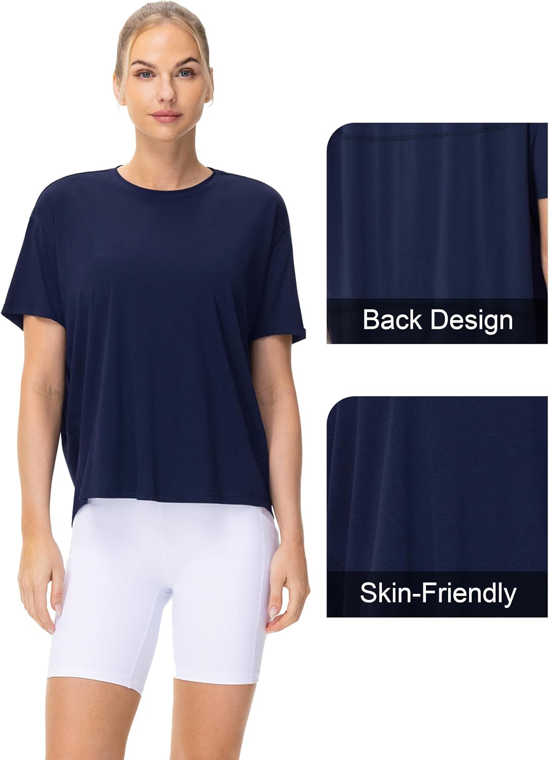 THE GYM PEOPLE Women's Back Loose Fit Workout T-Shirts Running Tee Tops image 5