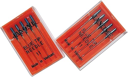 Miniatura 5 de Paquete de 2 agujas de punta morada para máquinas de coser Janome, paquete de 5 unidades