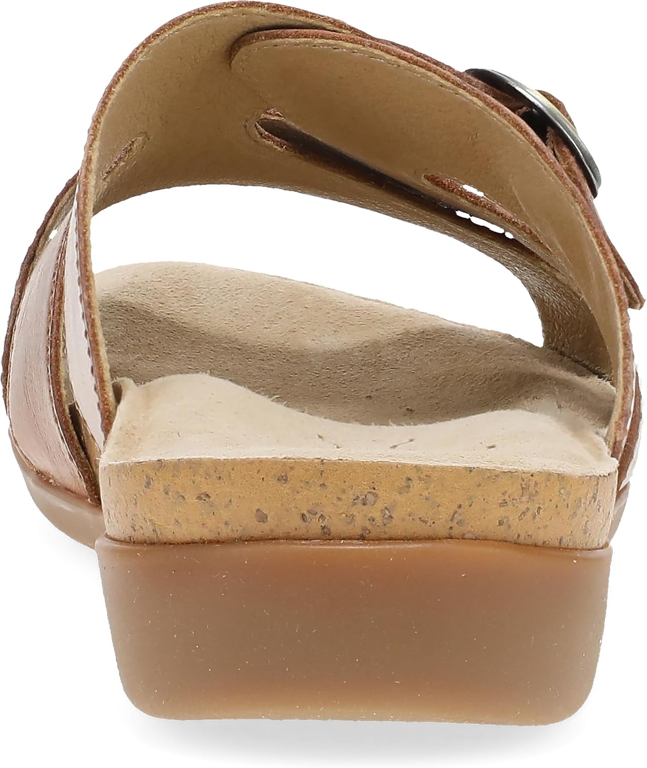 Dansko Regan Women's Slide - Premium Leather, Cushioned Footbed with Soft Suede Sock Lining, Lightweight Cork Midsole, Adjustable Fit, Everyday Summer Footwear