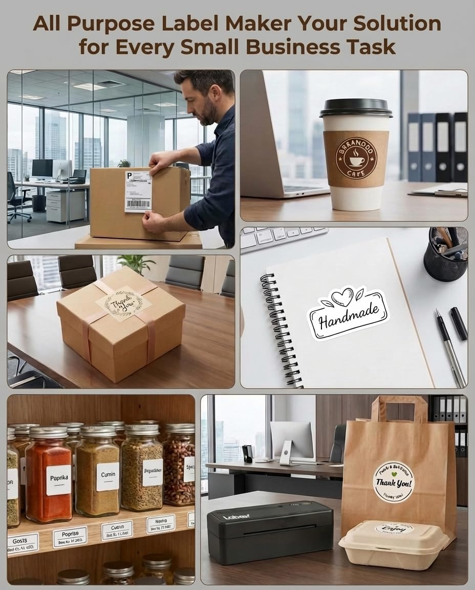 Labeer Bluetooth Thermal Label Printer, 4x6 Wireless Label Printer for Shipping Packages, Small Business Office or Home, Compatible with Windows, Mac, Android, iOS, Shopify, Etsy, UPS