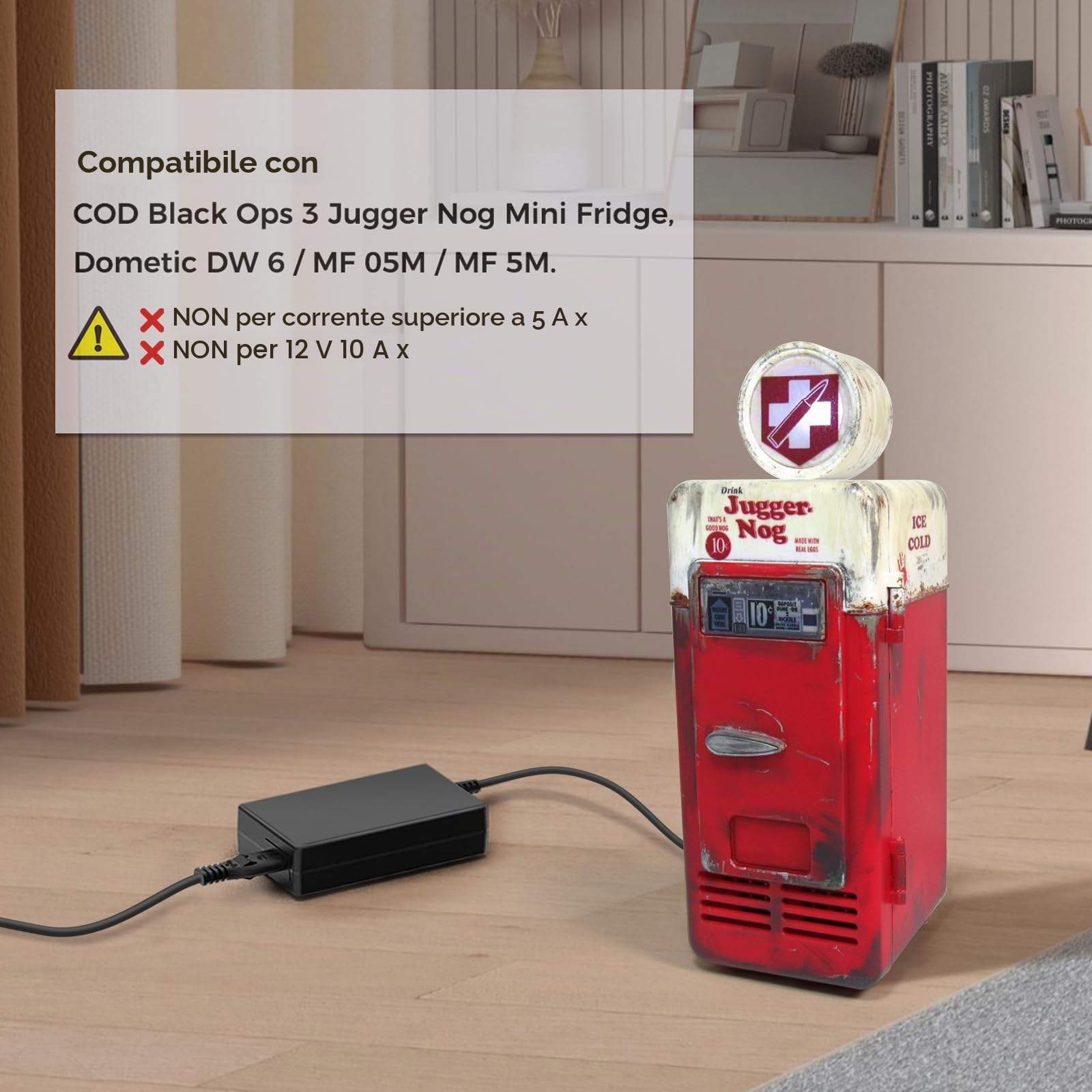 KFD Alimentatore di rete da 12 V 5 A per frigo box Dometic TC 14 TC 21FL TC 35 Waeco MF 05 MF 15 MF 1F TF 14 Mobicool Igloo Koolmate Mini frigoriferi, cavo di ricarica 100 V - 240 V AC