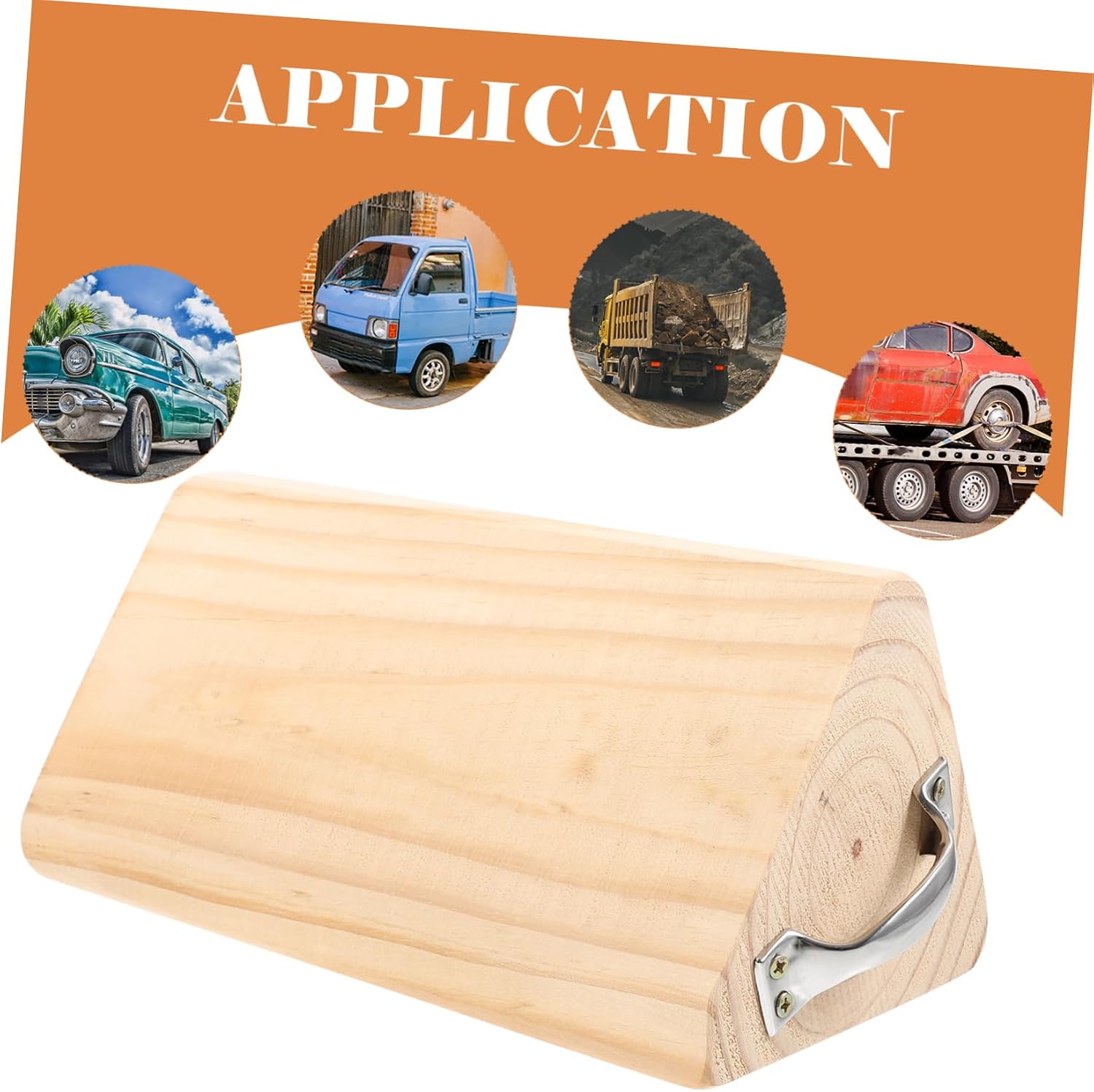 PRETYZOOM Sturdy Wood Wheel Chock for Rvs Trailers Motorcycles Slip Tire Stopper for Durable Construction Prevents Vehicle Rollback Easy to Install