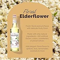 Vista 3 de Monin jarabe de saúco 25.36 onzas líquidas, botella