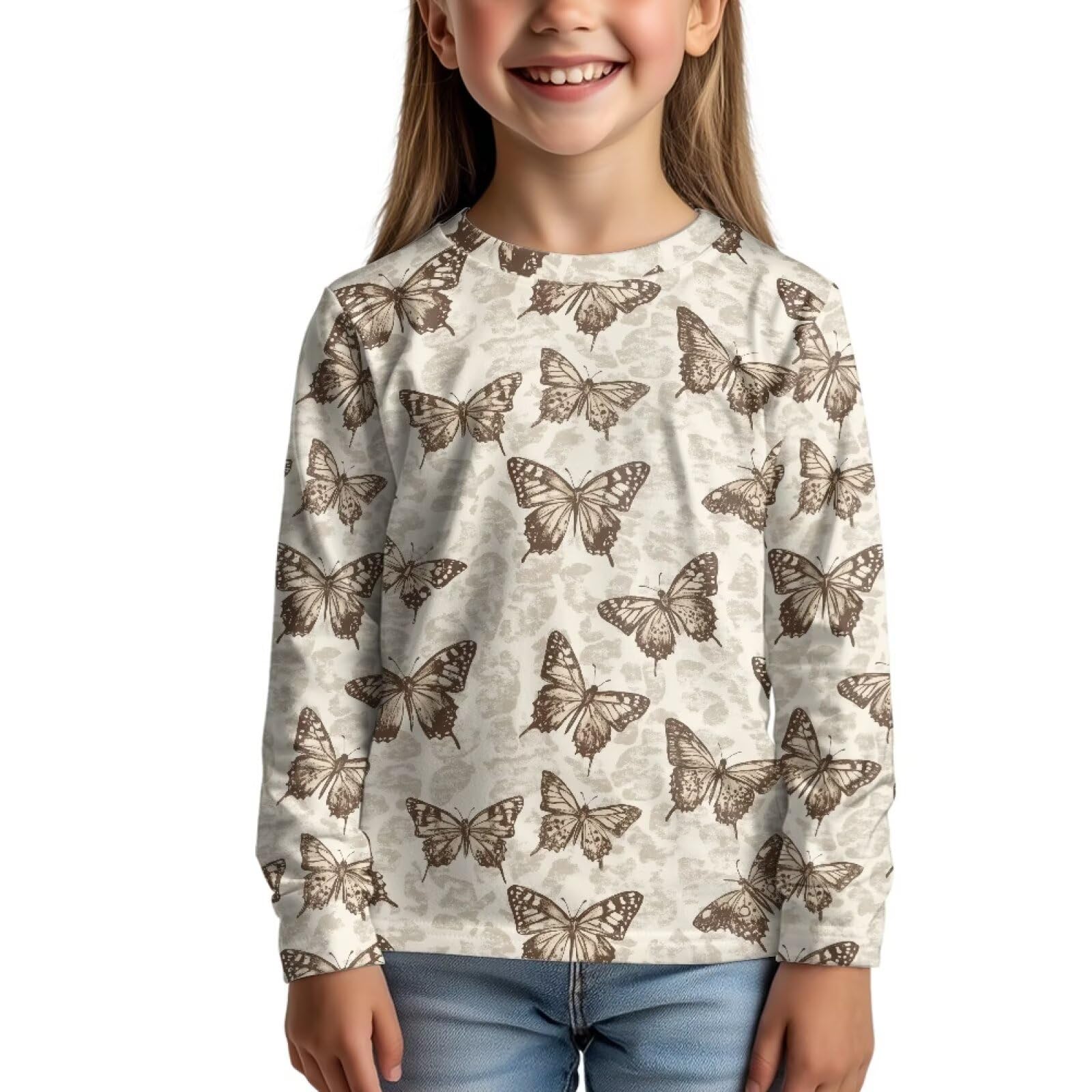Uourmeti Girls Graphic Tees Long Sleeve T Shirts for Teens Casual Tshirts Junior Sportswear Fall Tops