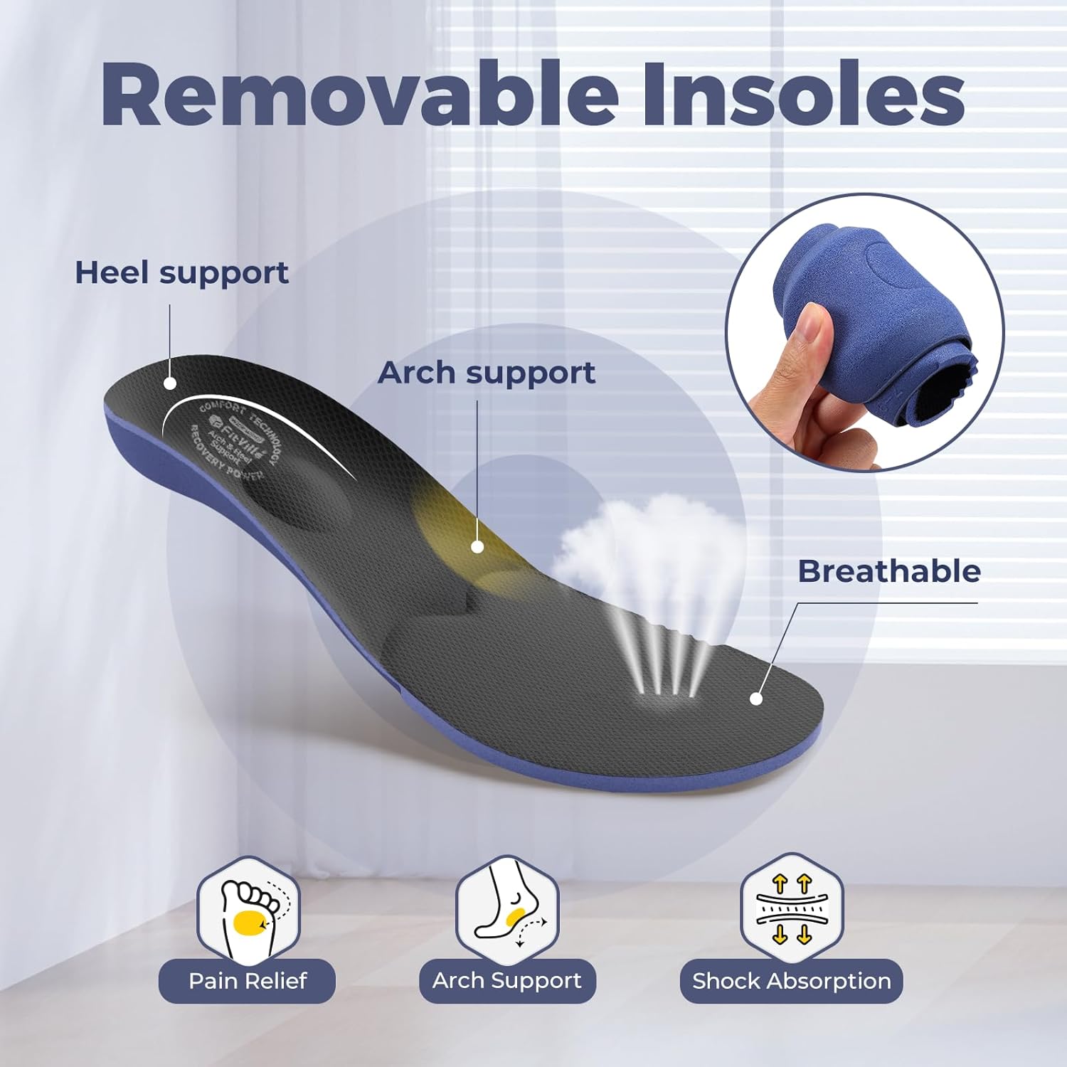 FitVille Men's Diabetic Shoes Extra Wide – Adjustable Closure Walking Shoes for Swollen Feet, Neuropathy & All-Day Standing Comfort – EasyTop V5 - Image 6