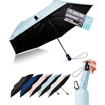 Windproof Travel Umbrella for Rain - 43" Compact Folding Umbrella, Reinforced Strong Frame, Lightweight Portable Parasol with UPF 100+ UV Sun Protection, Cruise Ship Essentials