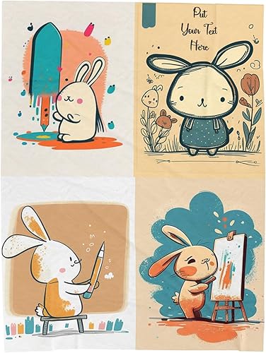 Manta de bebé personalizada con temática de conejo para niños y niñas, regalos divertidos de conejitos para amantes de los conejitos y mujeres,