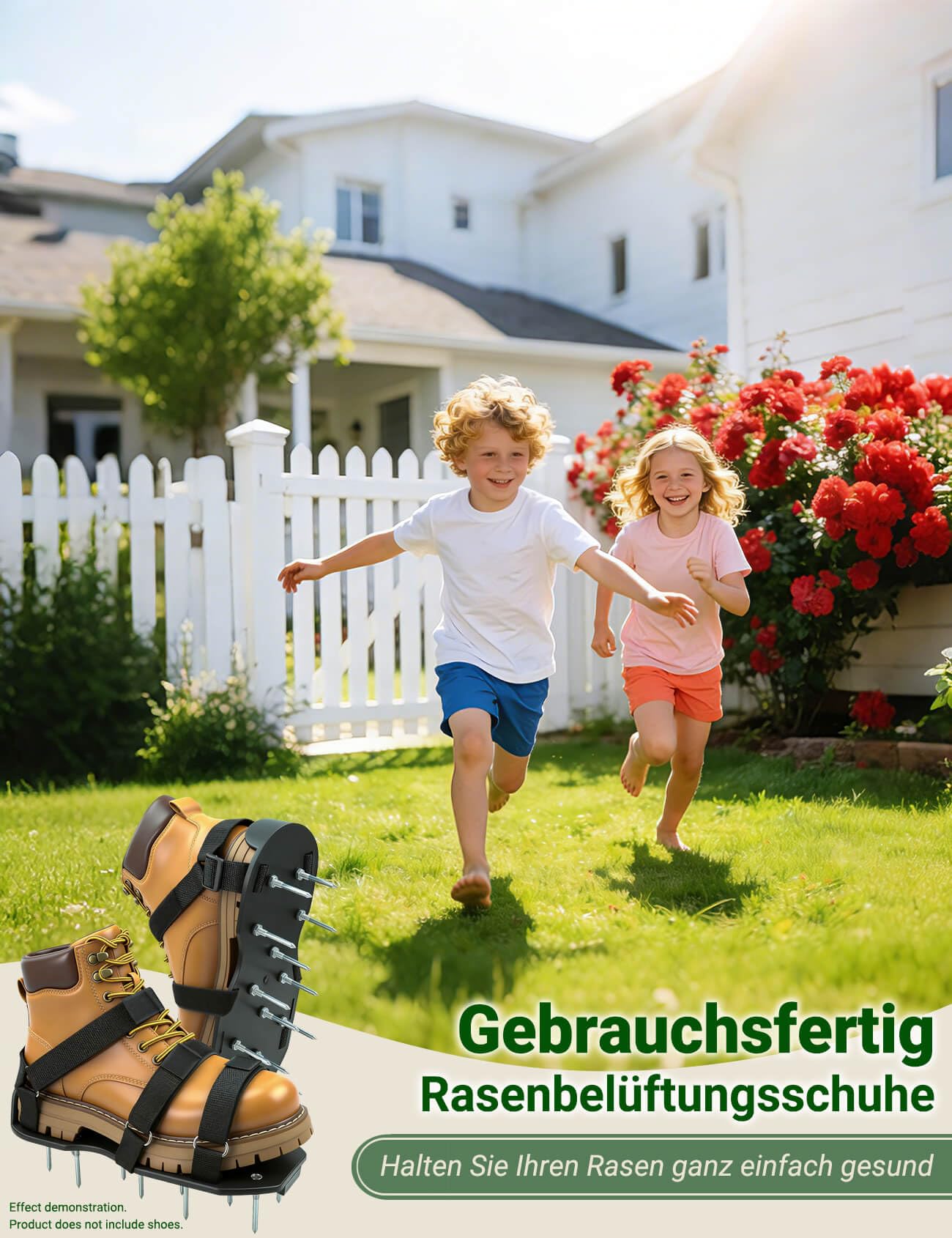 Sandales Aérateur Pelouse Installation Gratuite avec doubles sangles sur le dessus du pied, Chaussure à Gazon Chaussures à Ongles Scarificateur Gazon Chaussures pour Gazon, 4 pointes de rechange