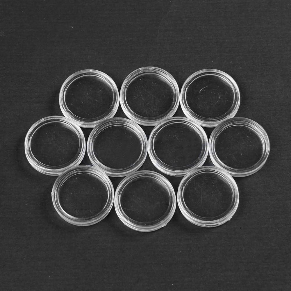 Somzie(TM) 10 PCS 28mm Applied Clear Round Cases Plastic Coin Storage Capsules Holder Round Plastic Coin Storage BTC114