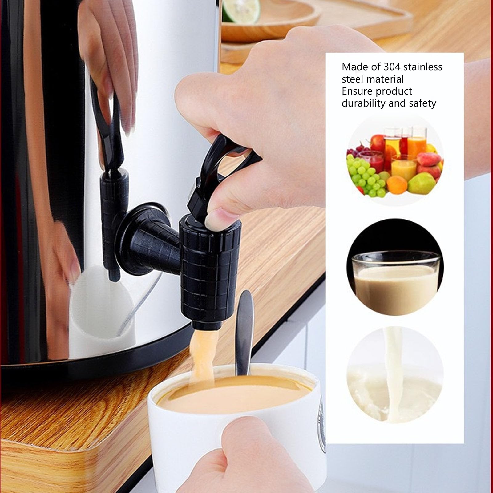 Dispensador de bebidas isotérmico de 8 litros, garrafa de agua de acero inoxidable de doble capa con grifo y tapa, recipientes de almacenamiento de agua para café, té y zumo.