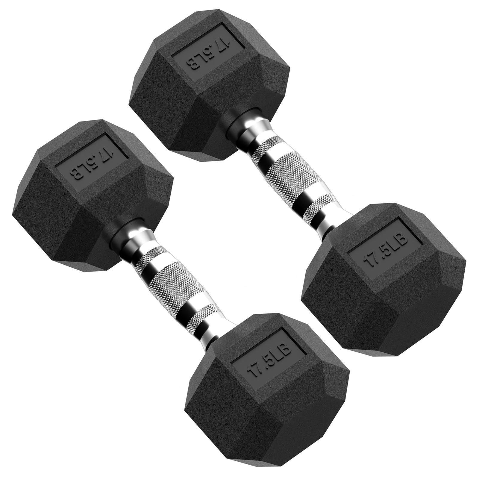 PAPABABE HEX Dumbbell Set 2.5-125lb, Rubber Encased Home Gym Dumbbells, Exercise & Fitness Weights Dumbbells for Women & Men, Hand Weight for Strength Training