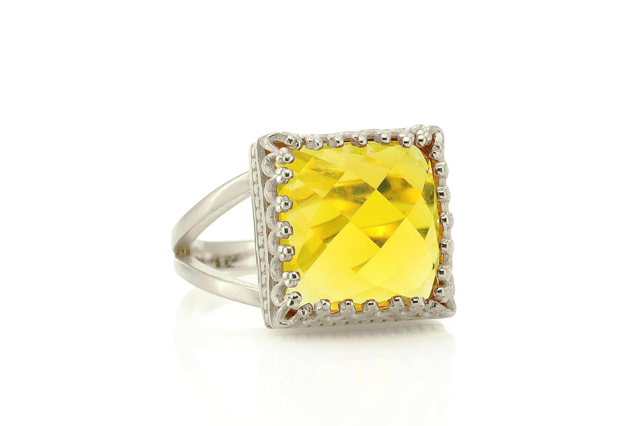 Anillo de Oro Citrino 14k - Joya de Piedra de Nacimiento Noviembre