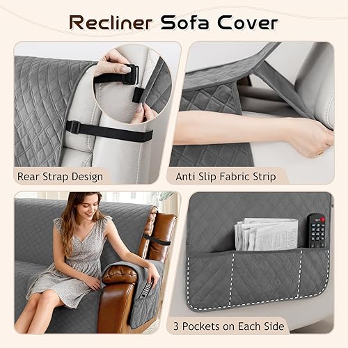 Miniatura 4 de Arfntevss Fundas impermeables para sofá modular reclinable en forma de L, antideslizante, lavable, en forma de L, para proteger muebles de perro (5