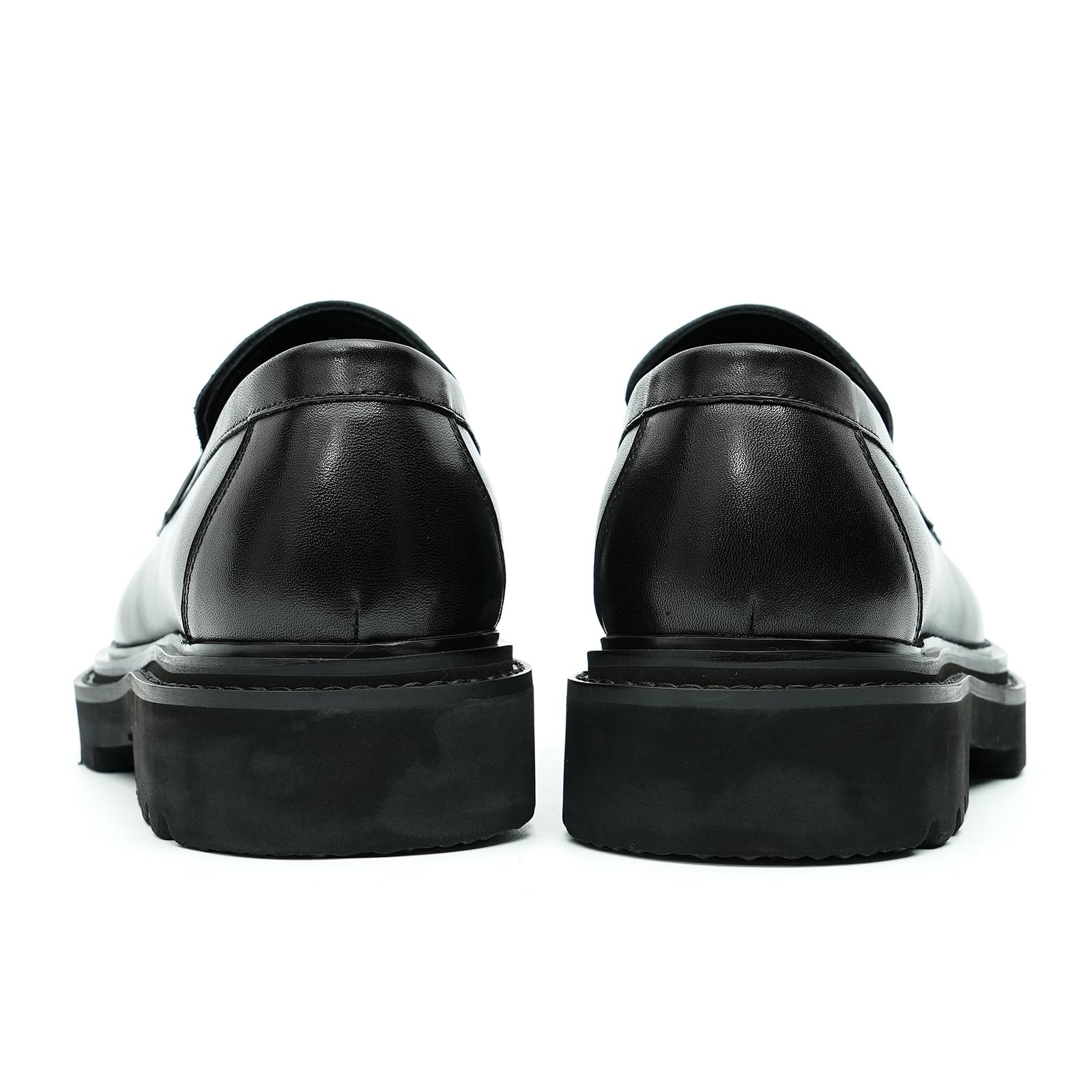 Mocassins Confortables à Semelle Epaisse pour Hommes Chaussures à Enfiler en Cuir Formel Affaires