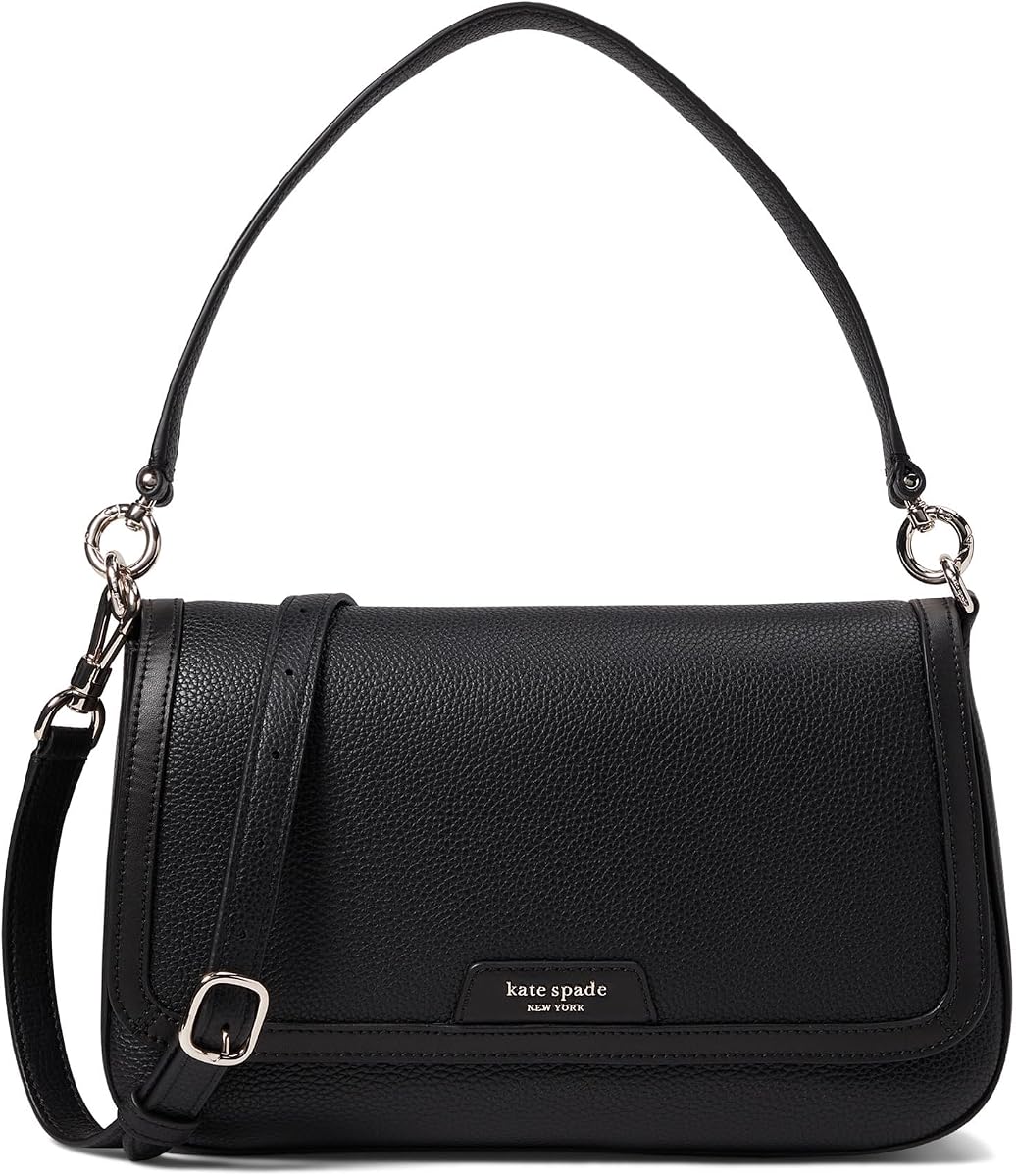 kate spade new york womens Hudson Pebbled Leather Flap Shoulder Bag