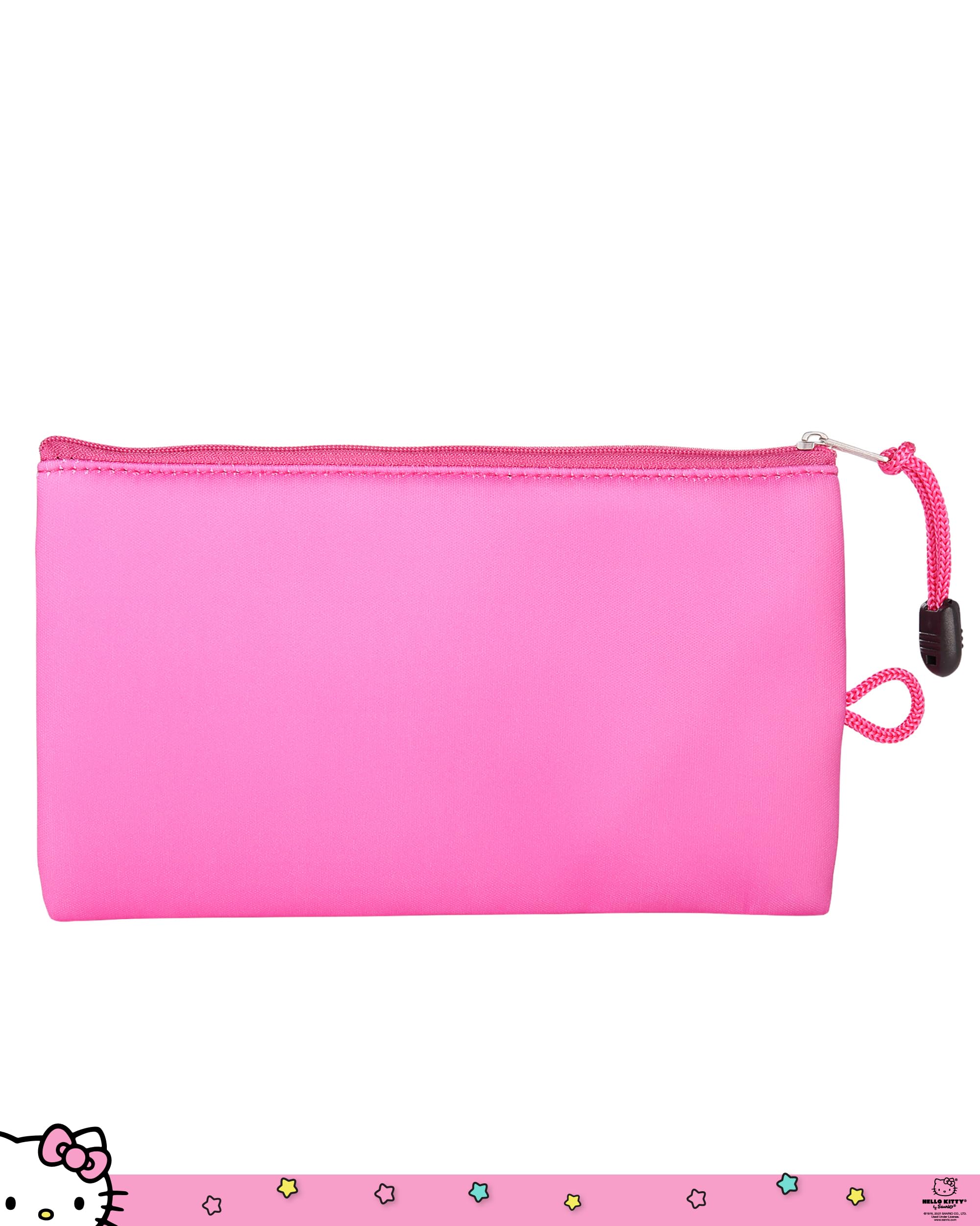 Hello Kitty Makeup Bag Official License, Pink Neoprene Zip Pouch for Travel, Cute Pencil Pouch and Pencil Bag