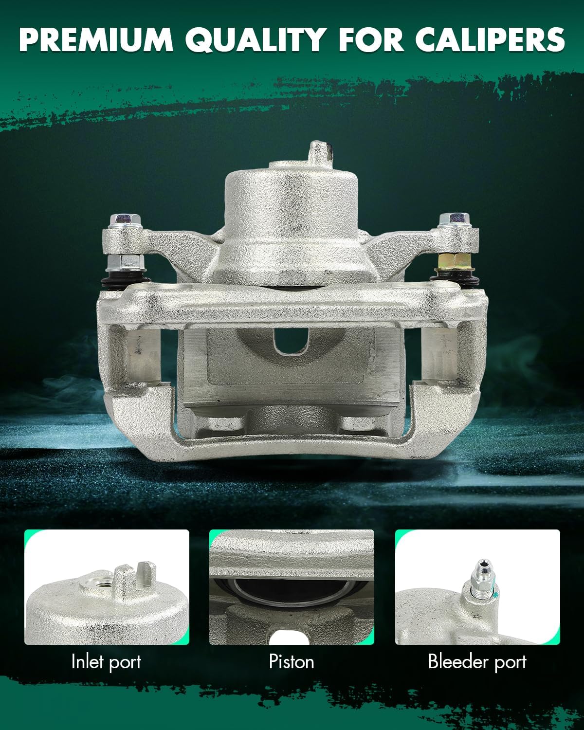 SCITOO 19B6790 Front Left Disc Brake Caliper w/Bracket Fit For Hyundai For Elantra GT 2013-2017,For Hyundai For Veloster 2012-2017,For Kia For Forte 2014-2018,For Kia For te5 2014-2018, Single Piston