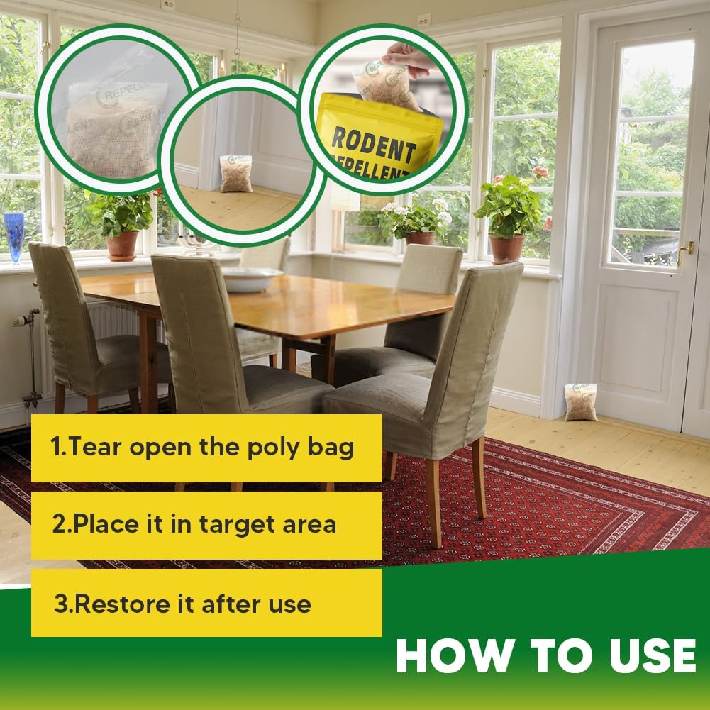 Rodent Repellent, Mice Repellent, Peppermint Rat Repellent, Keep Rodents Out of House/Cars/Rvs/Garages, Natural Mouse Repellents, Indoor & Outdoor 3 Months Protection, 8P - Image 3